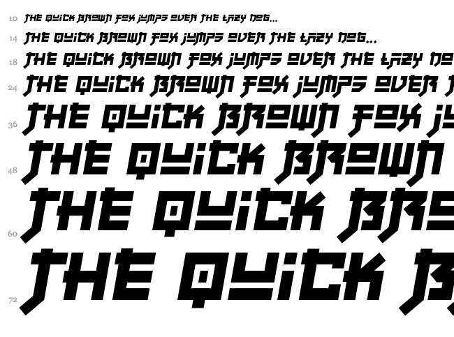 Fuji Quake Zone font waterfall